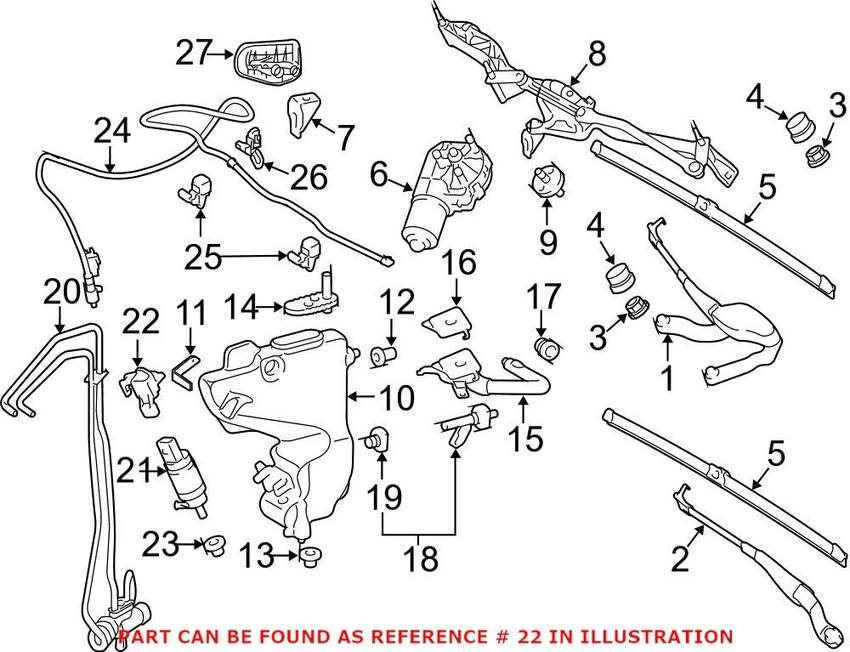 Mercedes Windshield Washer Pump Bracket 2118690814